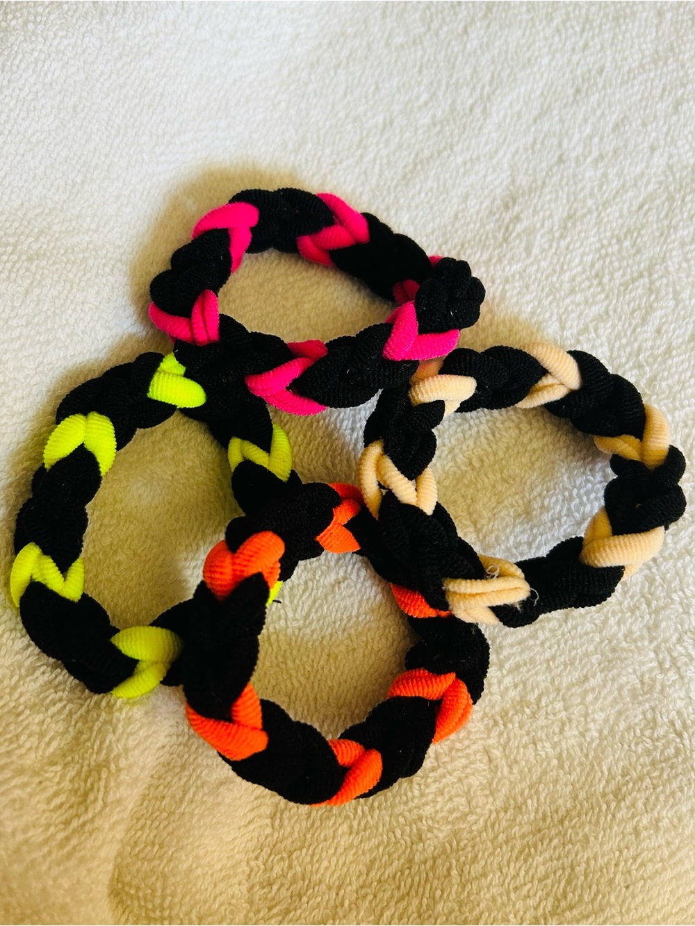 Hair ties, stretchy, hand created, 4 pcs